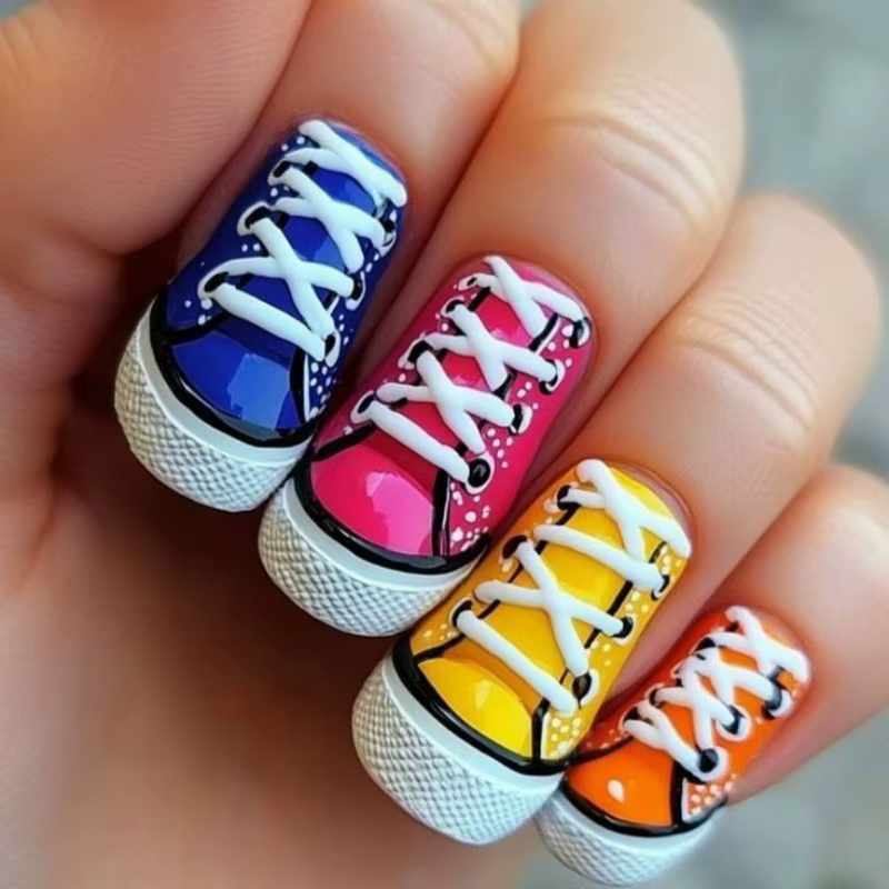 Faux ongles mi-longs pour femmes et filles