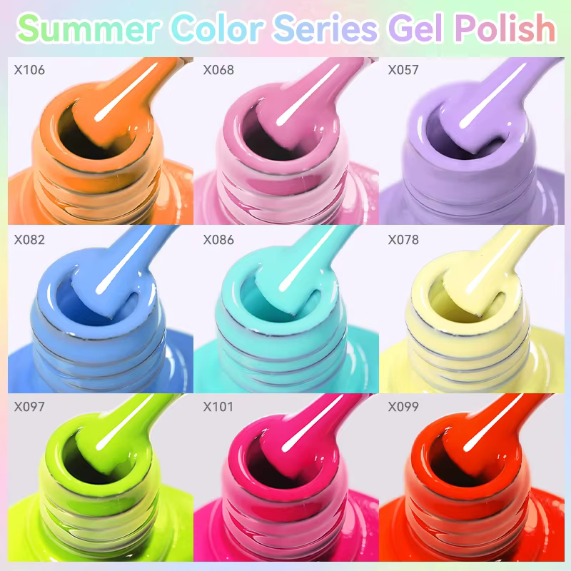 LILYCUTE 8 pièces Vernis à ongles gel couleur macaron 7ml Rose et rouge printaniers Semi-permanent Soak Off Gel UV Fournitures pour manucure de vacances