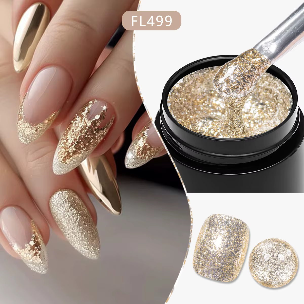 Quatre Lily 8ml or scintillant platine vernis à ongles paillettes longue durée Semi Permanent Nail Art peinture Gel