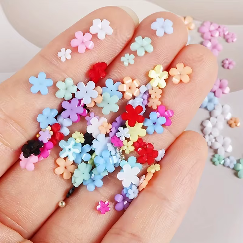 Breloques à ongles en fleurs 3D pour femmes et filles