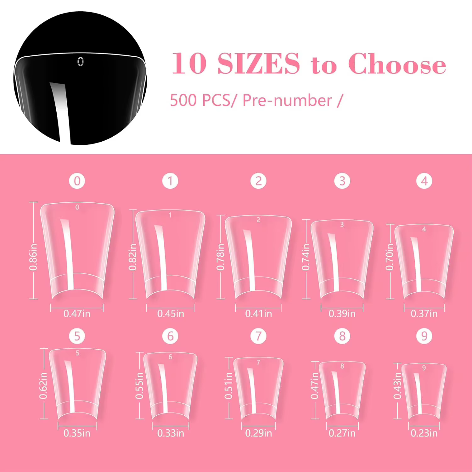 Faux ongles en forme de bec de canard - 500 pièces