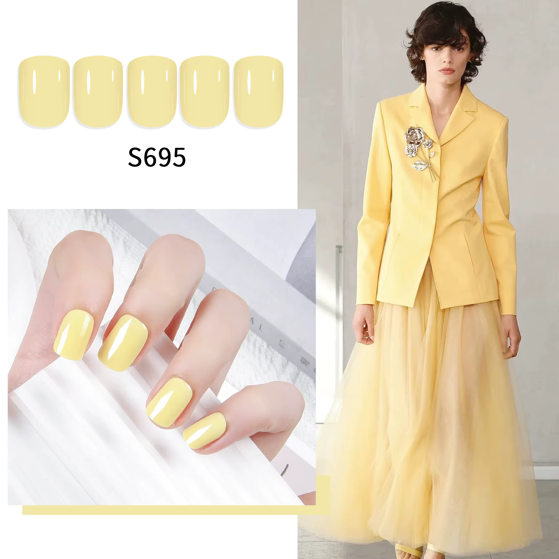 Ensemble de faux ongles courts à pression complète