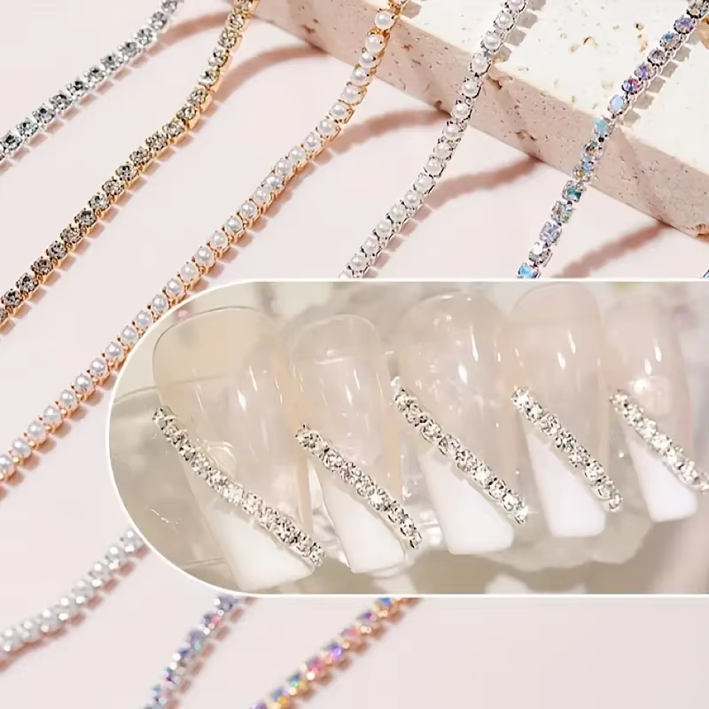 Chaîne de diamant colorée pour Nail Art