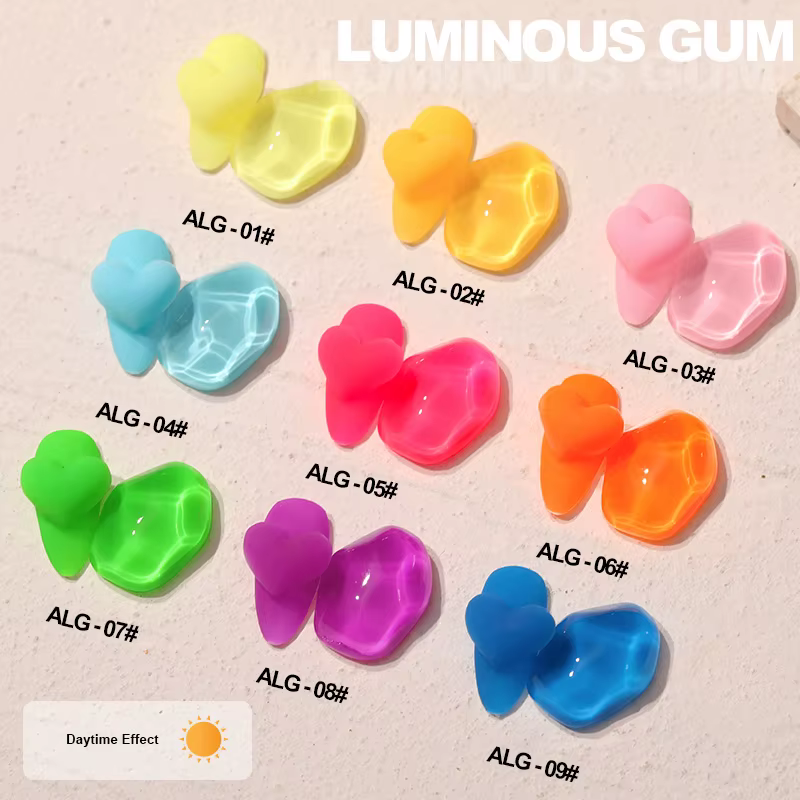 AS Vernis à ongles gel fluorescent vert qui brille dans le noir