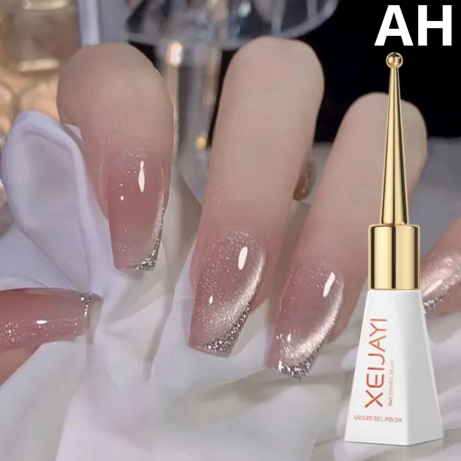 XEIJAYI perle de verre scintillante Gel oeil de chat vernis à ongles Gel magnétique réfléchissant couleur nue uv