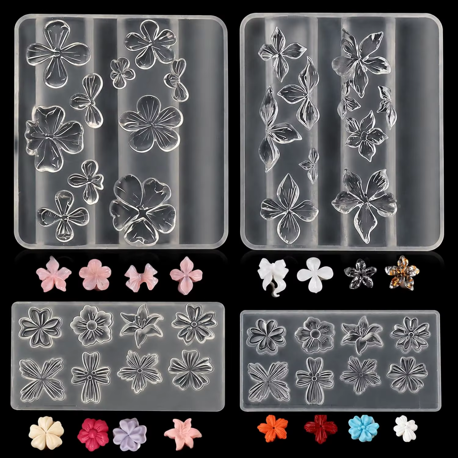 Moule en silicone pour nail art motif fleur d'hibiscus hawaïenne