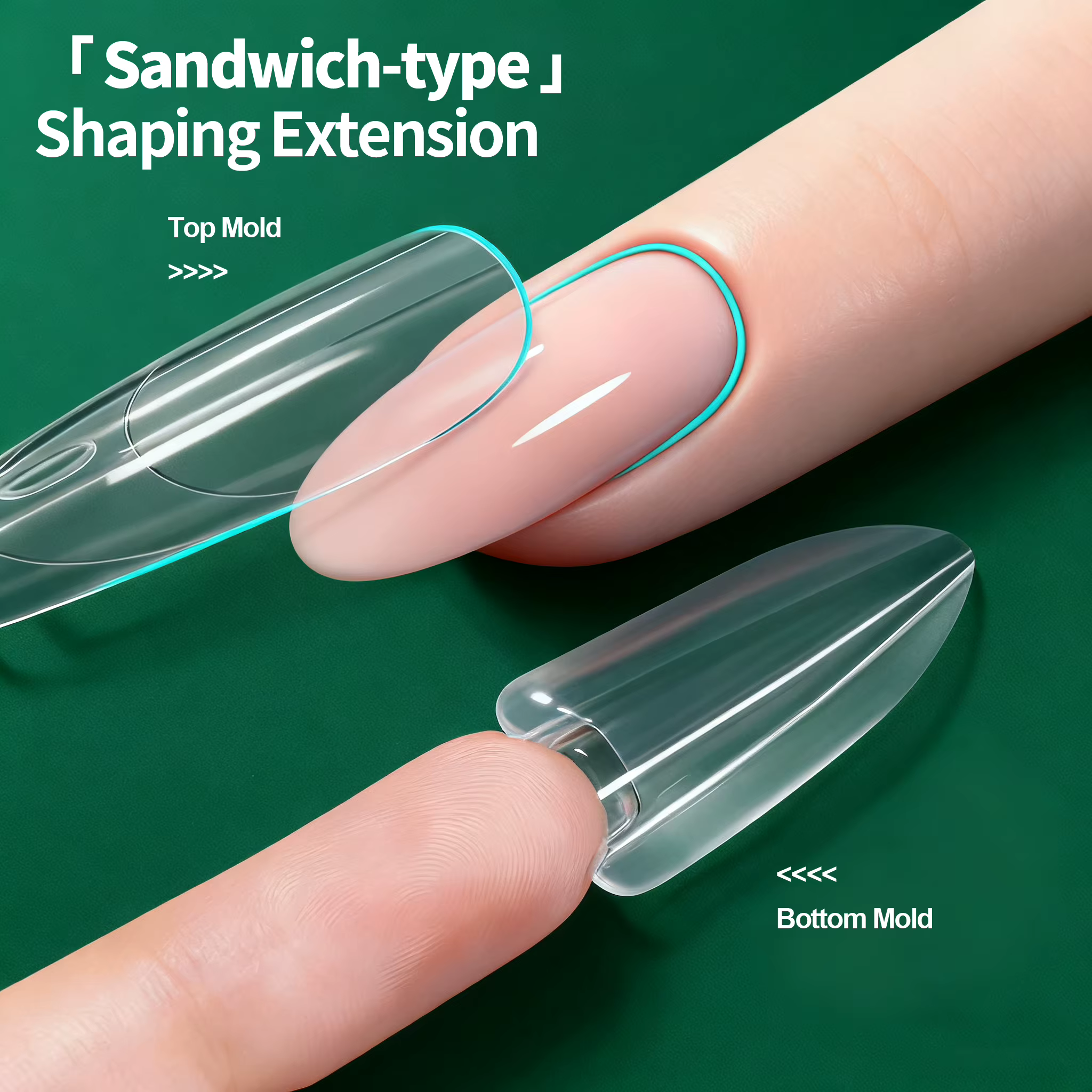 Nailpop Sandwich ongles double formes 240 pièces 15