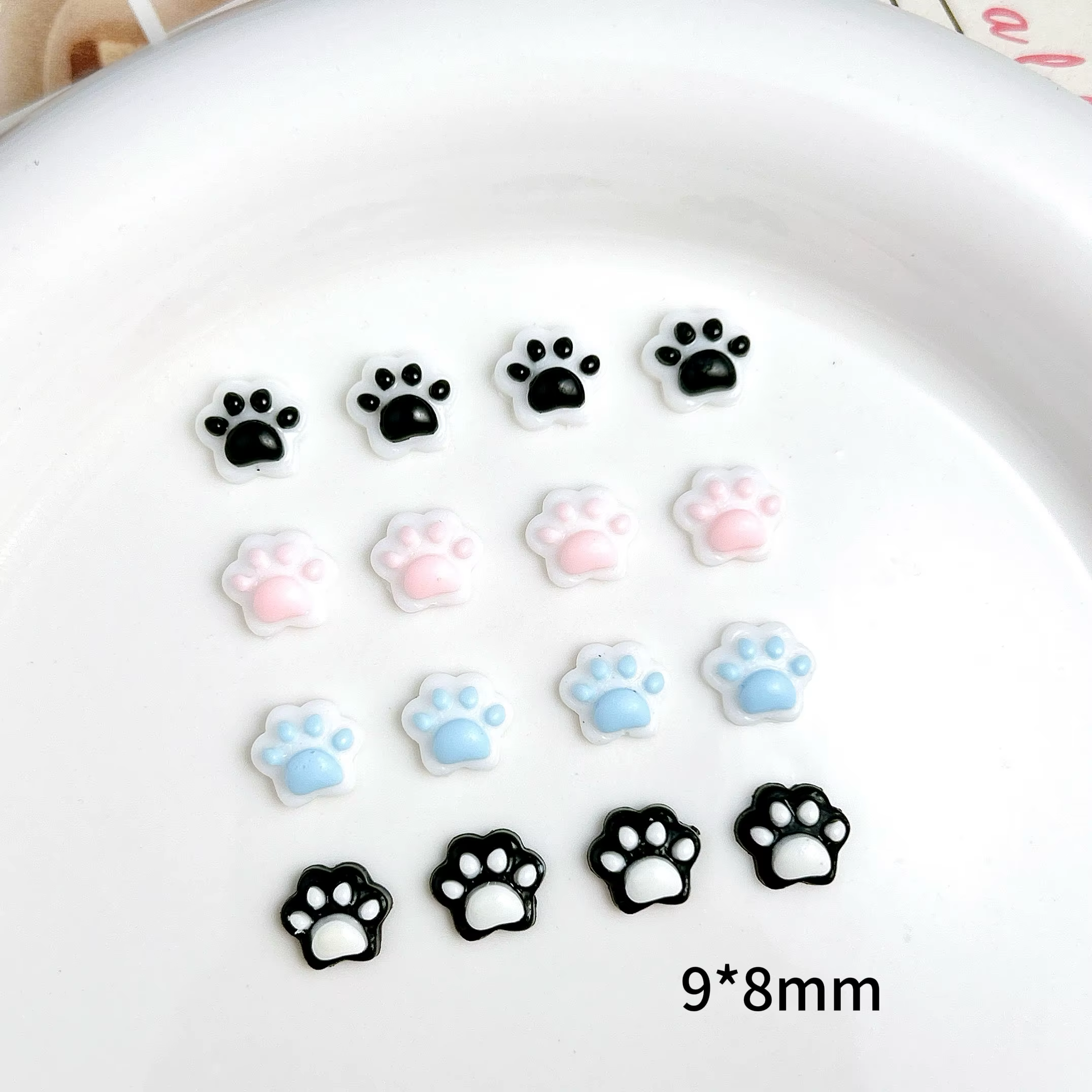 20 pièces lumineux belle chiot griffes résine ongles breloques coloré créatif simulé animaux
