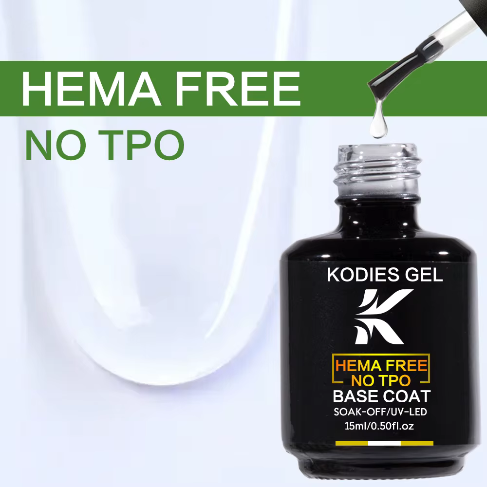 KODIES GEL TPO HEMA libre caoutchouc Base couche clair Gel vernis à ongles UV Semi Permanent LED forte