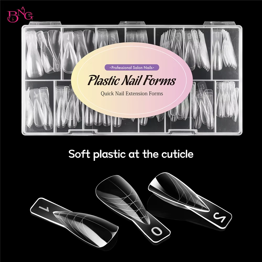 BNG 150 pièces Moules à ongles doubles en polygel pour extension