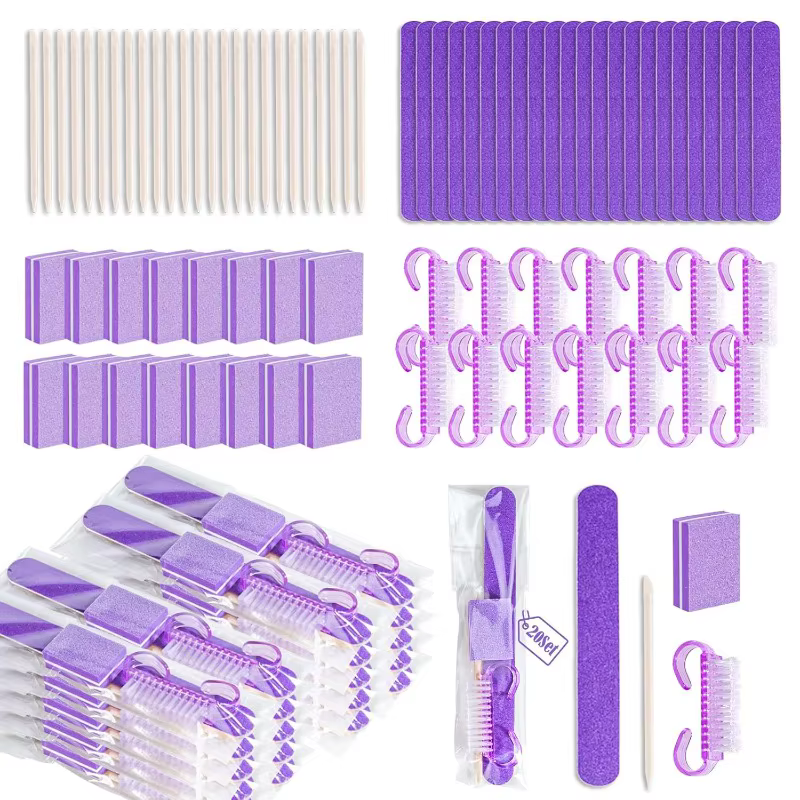20 Kits de Manucure Jetables – Kit Ongles 4 Pièces pour Voyage