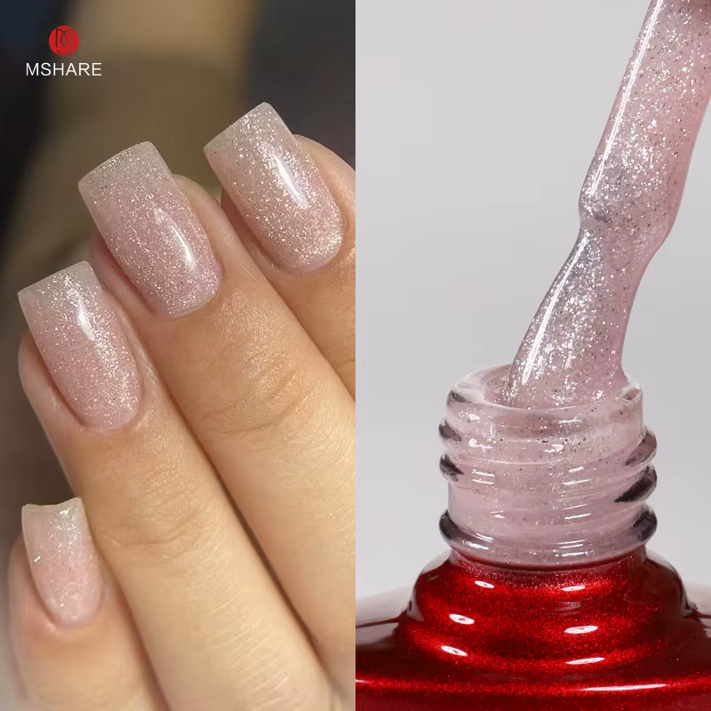 MSHARE – vernis Gel à Base en caoutchouc scintillant pour ongles