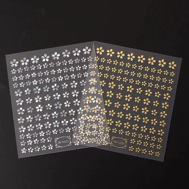 Autocollants pour ongles 3D Laser Sakura – Design peau de serpent holographique