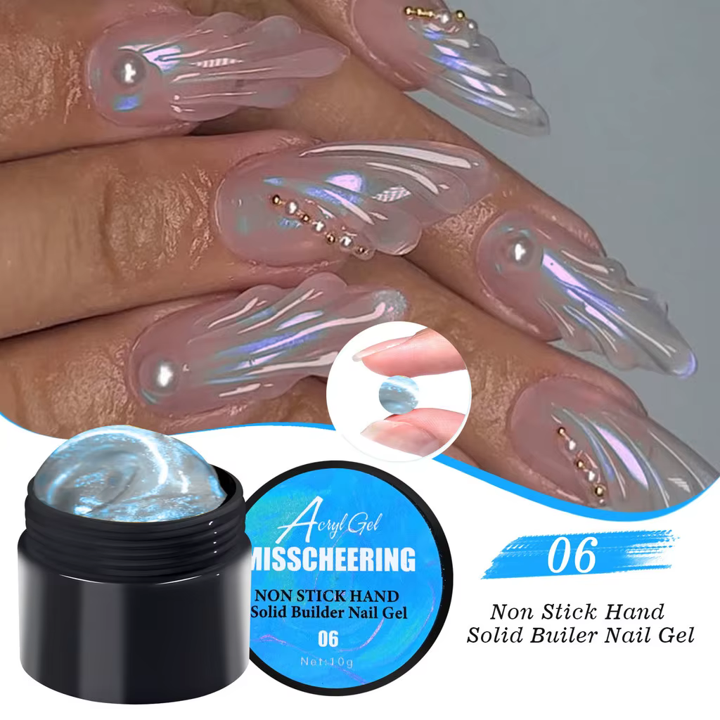 Gel de sculpture 3D Aurora Pearl Mermaid - Gel de modelage antiadhésif pour extensions d'ongles