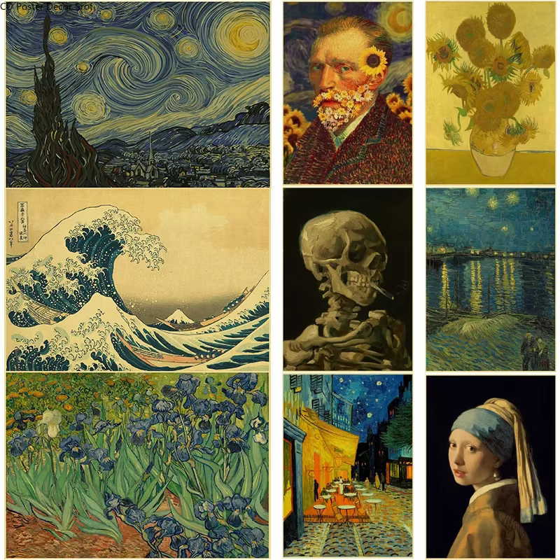 Affiche de Peinture à l'Huile Vintage en Papier Kraft, Grand Peintre, Vincent Van Gogh, Bricolage, pour Maison, Chambre, Bar, 73 Art, Décoration Murale, Cadeau