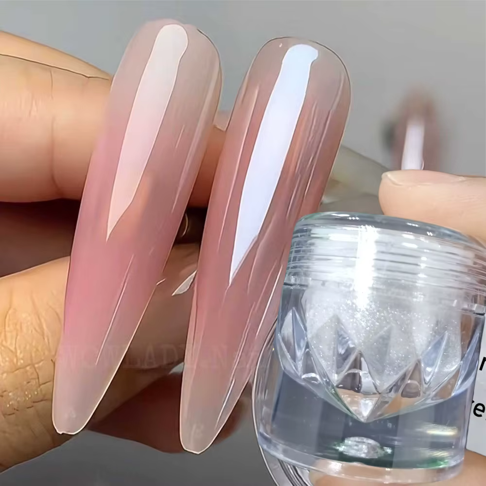 1 pot miroir placage brillant Aurora Chrome poudre pour ongles clair de lune perle blanc frottant