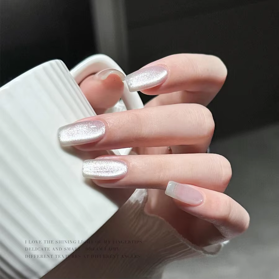 Verhéritage à Ongles Gel UV LED, Effet Holographique, Effet Galactique, Effet Miroir, Porcelaine Blanche, Œil de Chat, 1 Pièce, 10ml