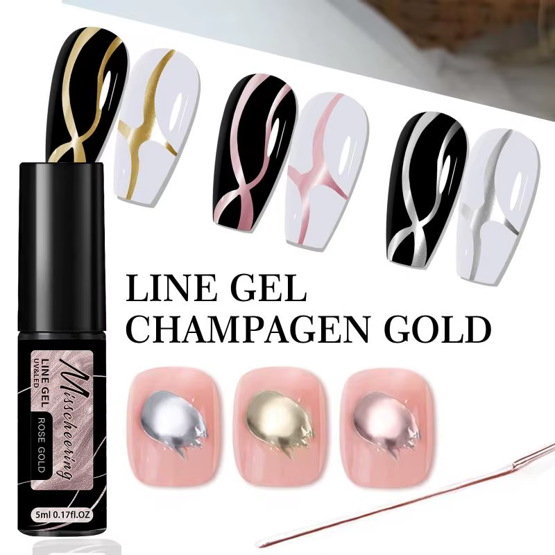 Vernis à ongles gel métallique or et argent