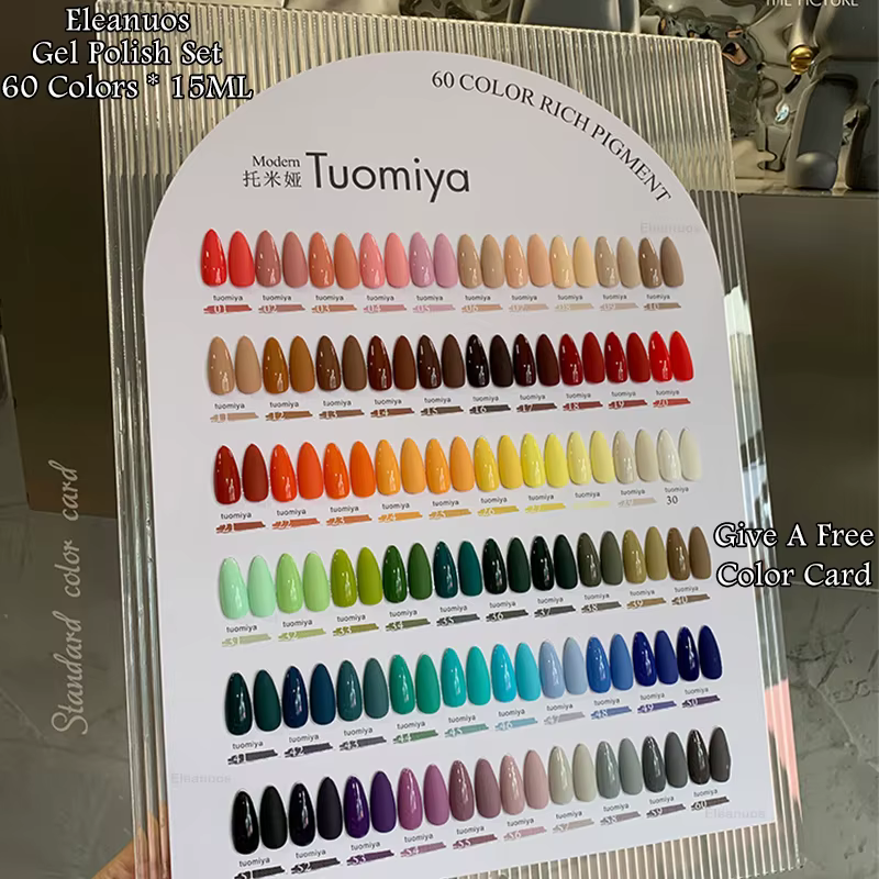 Eleanuos populaire gel polissage 60 pièces vernis mixte trempage arc-en-ciel Semi Permanent brillant quatre saisons ongles UV LED Salon gel 15ML