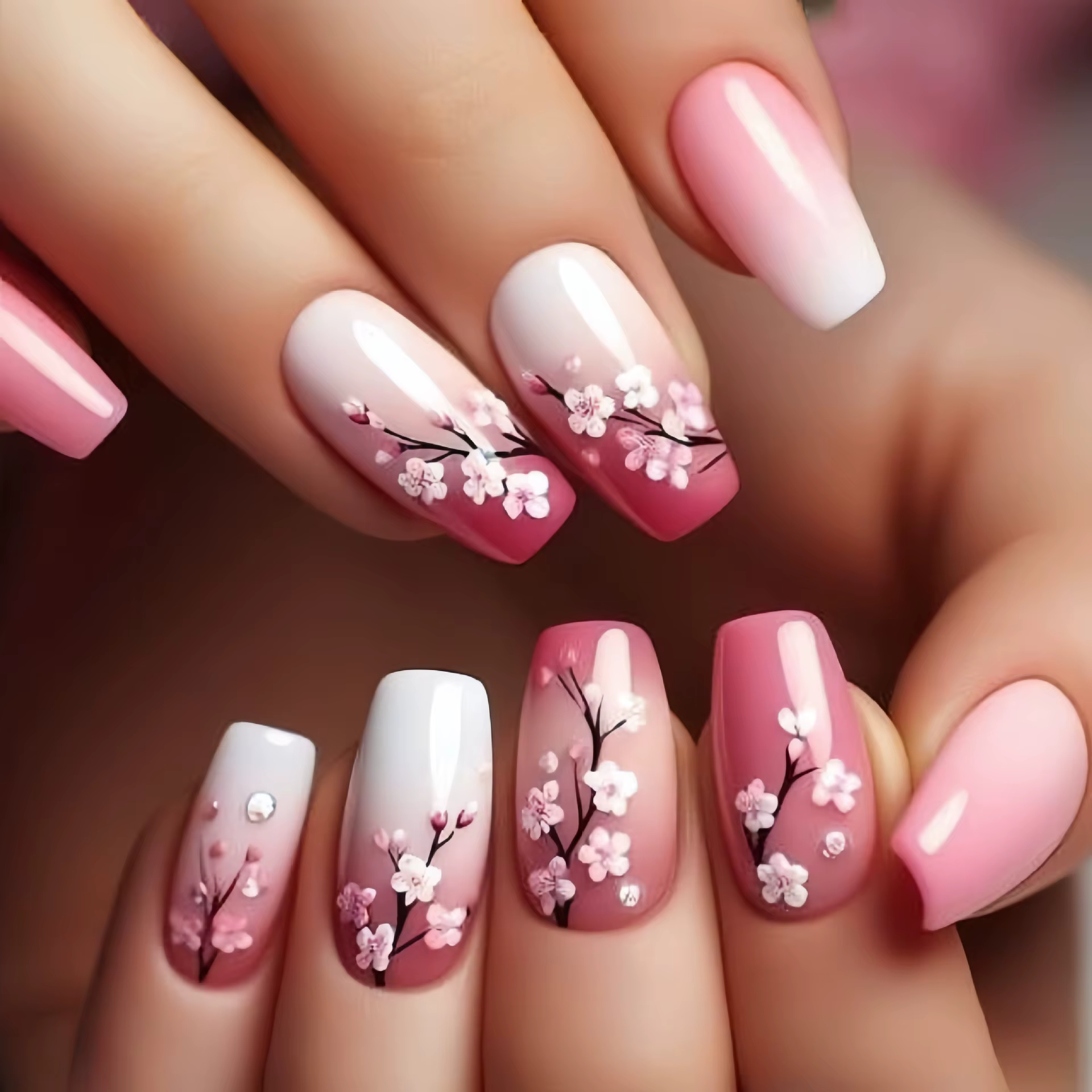 24 pièces rêveur étoile lune faux ongles papillon foncé acrylique presse