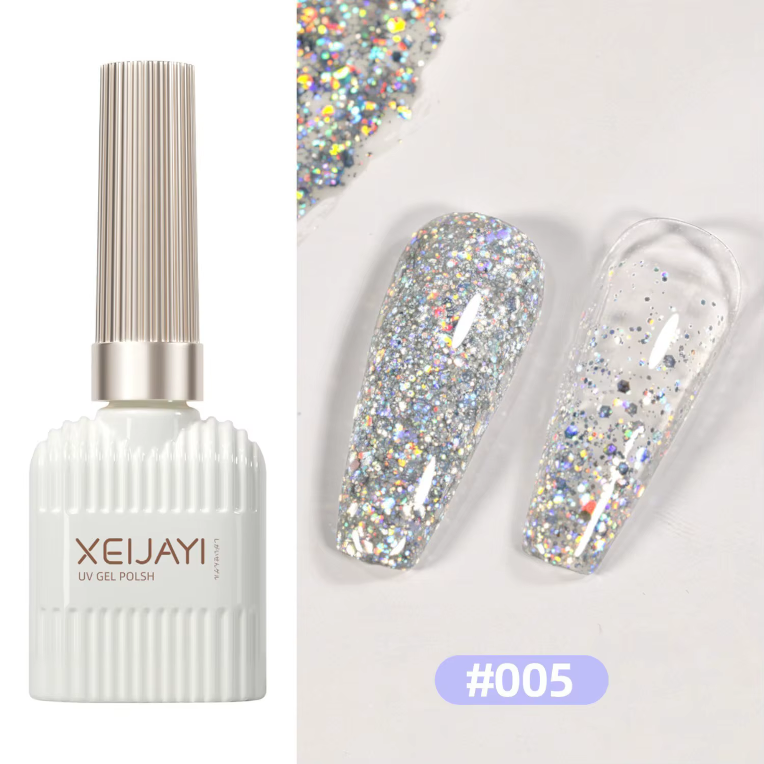 Vernis à ongles gel translucide effet coquille réfléchissante