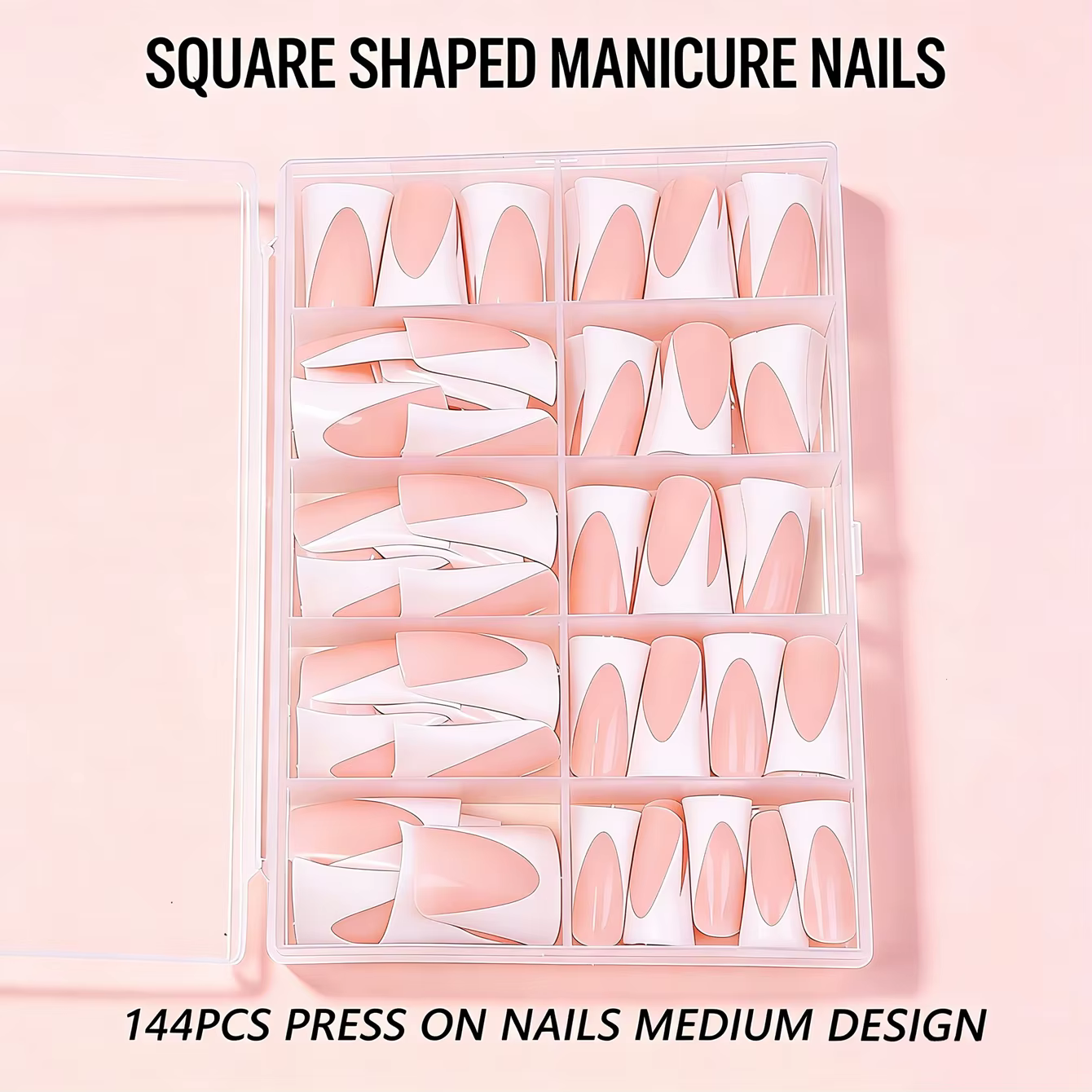 144 pièces de faux ongles