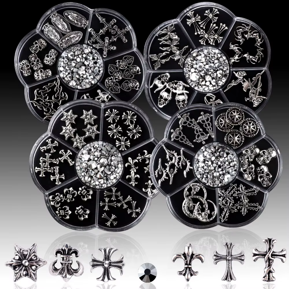 Breloques pour ongles en alliage gothique