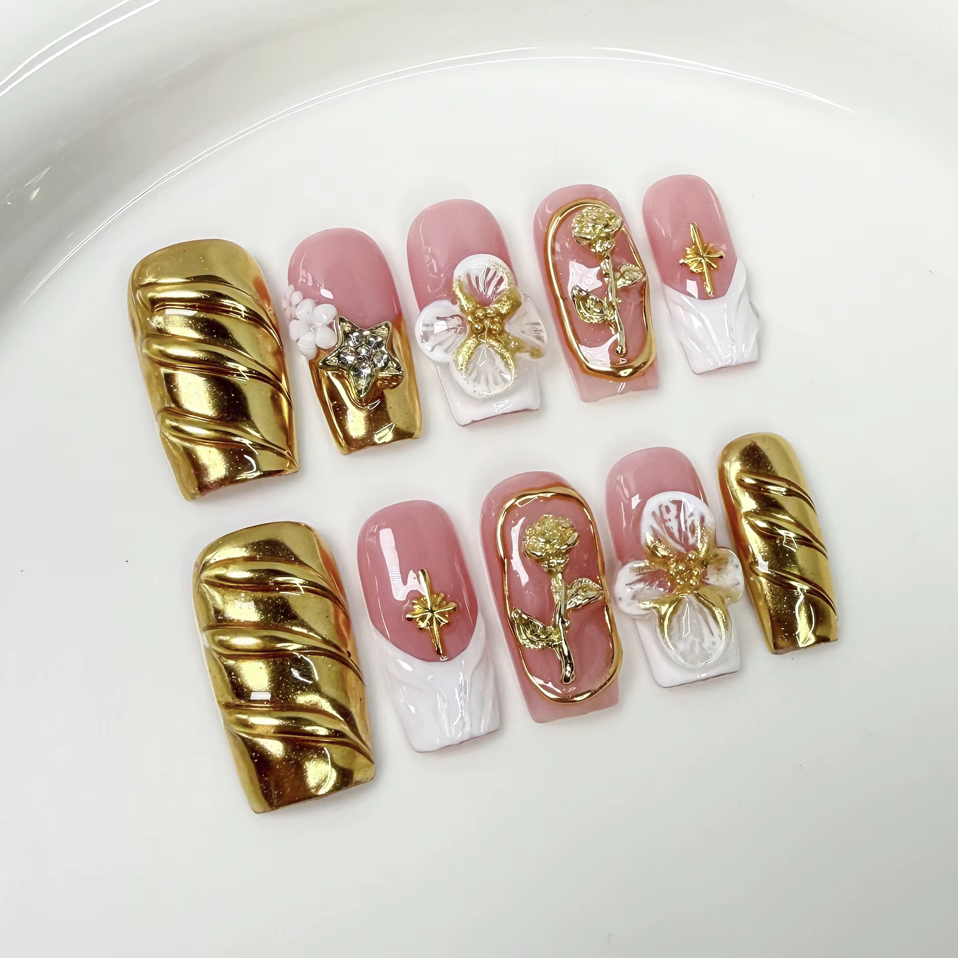 Faux ongles français en acrylique