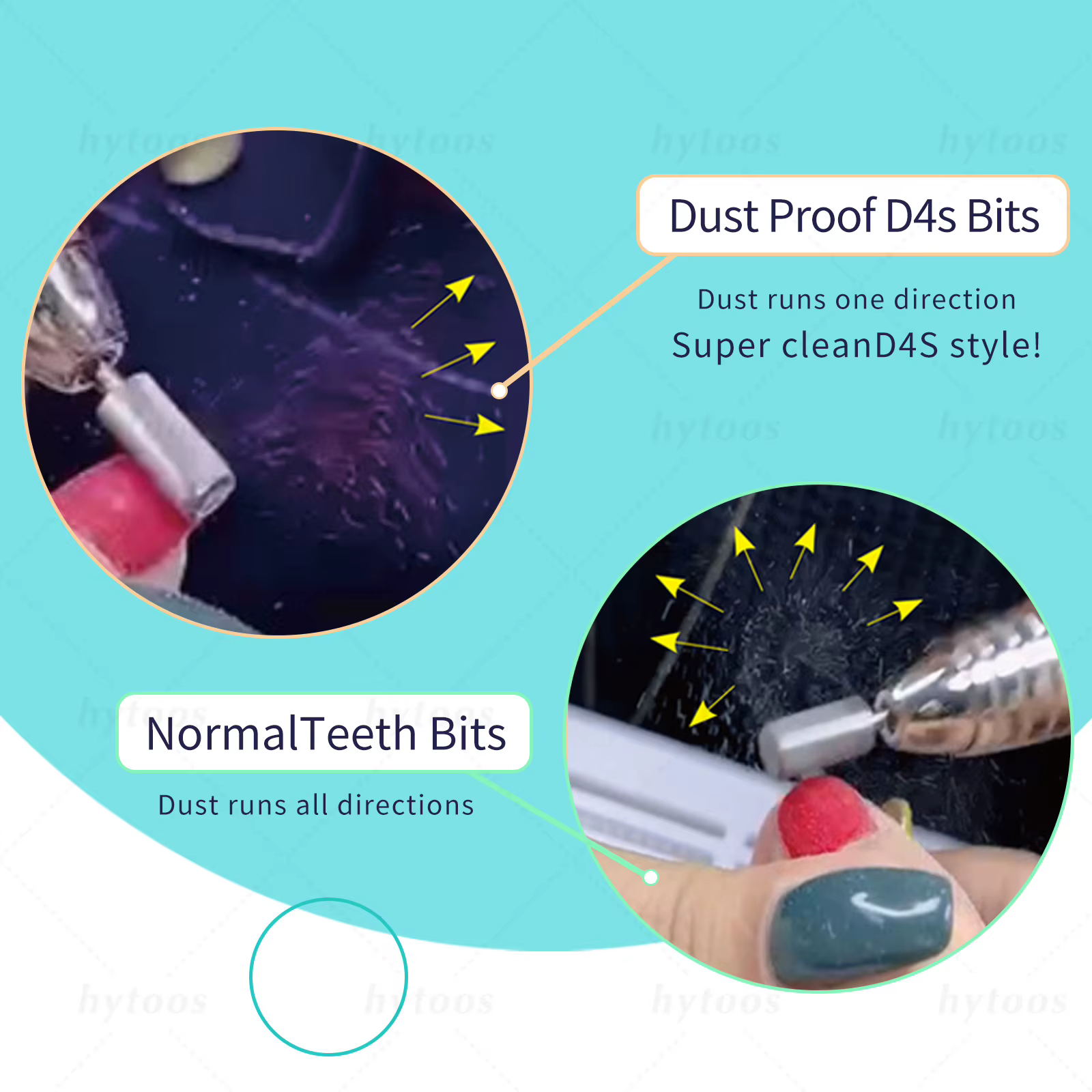 HYTOOS Embouts de ponceuse à ongles professionnels en titane anti-poussière
