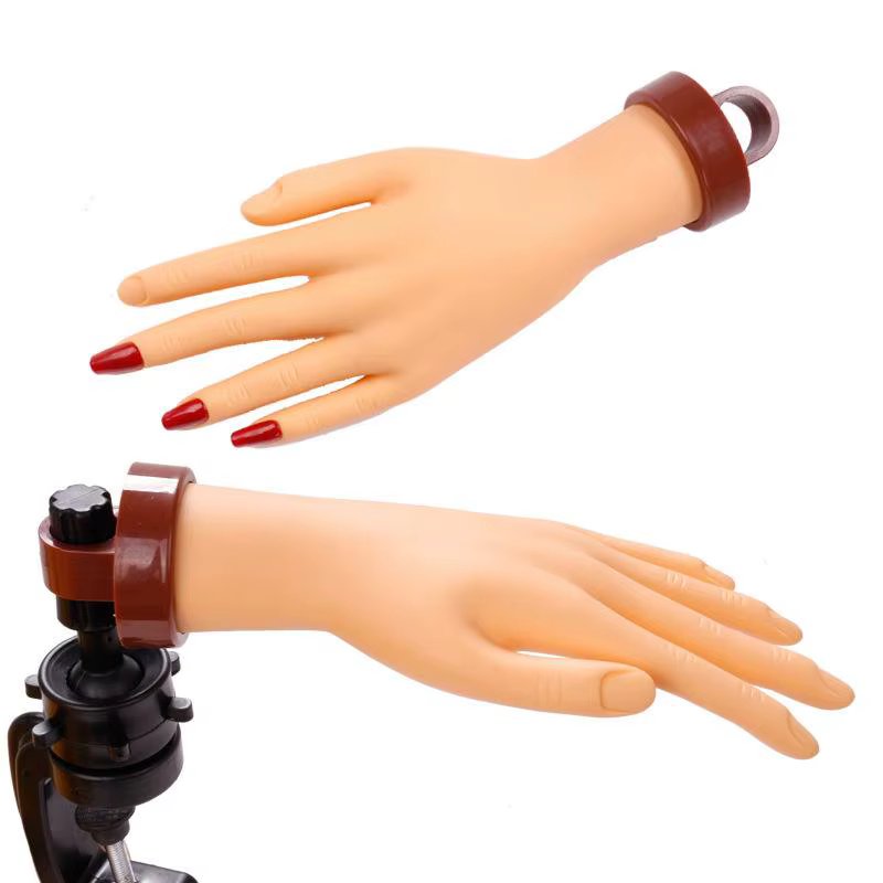 Main Artificielle Flexible et Réglable pour Nail Art – Modèle Prothétique en Plastique pour Pratique
