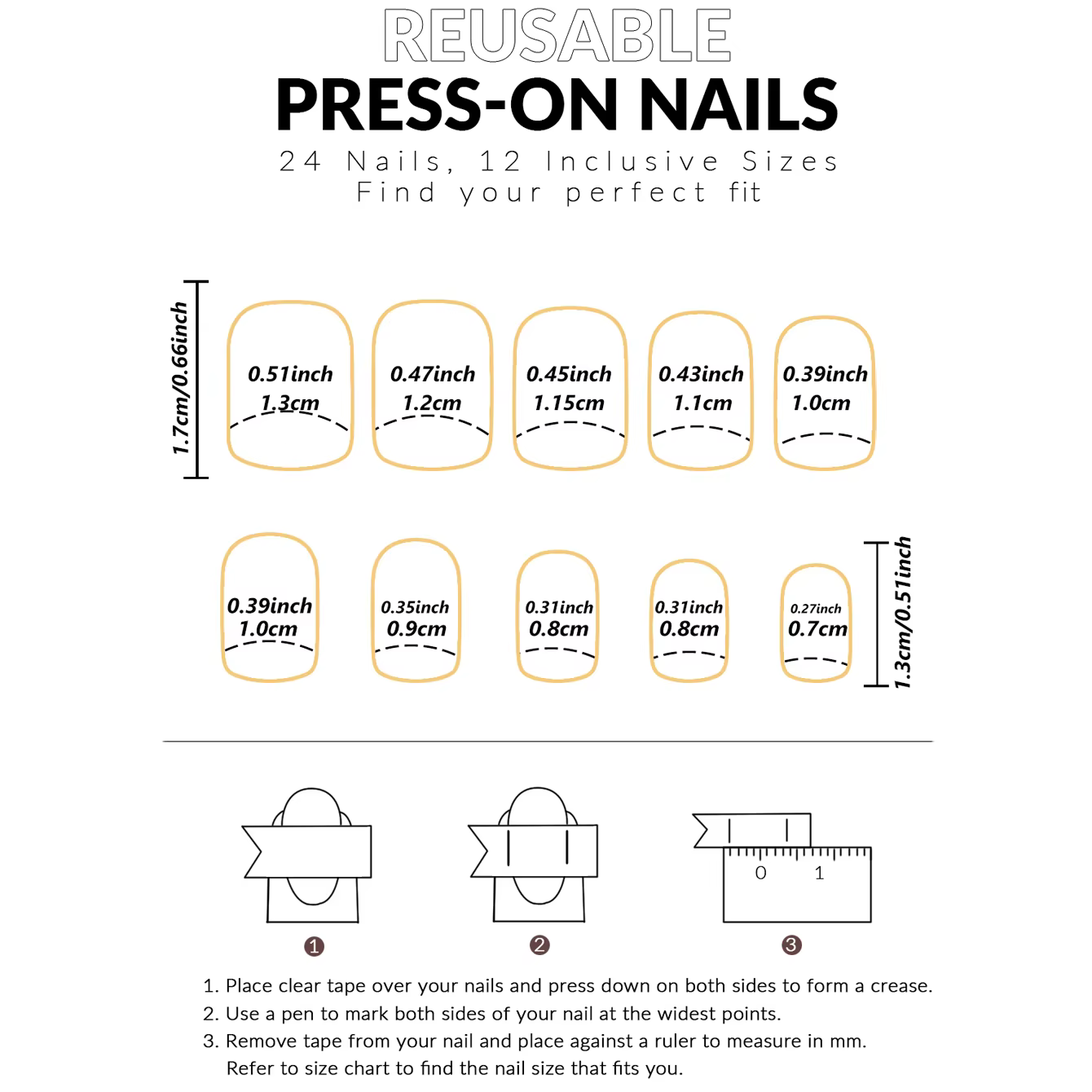 Faux ongles français noirs pointus