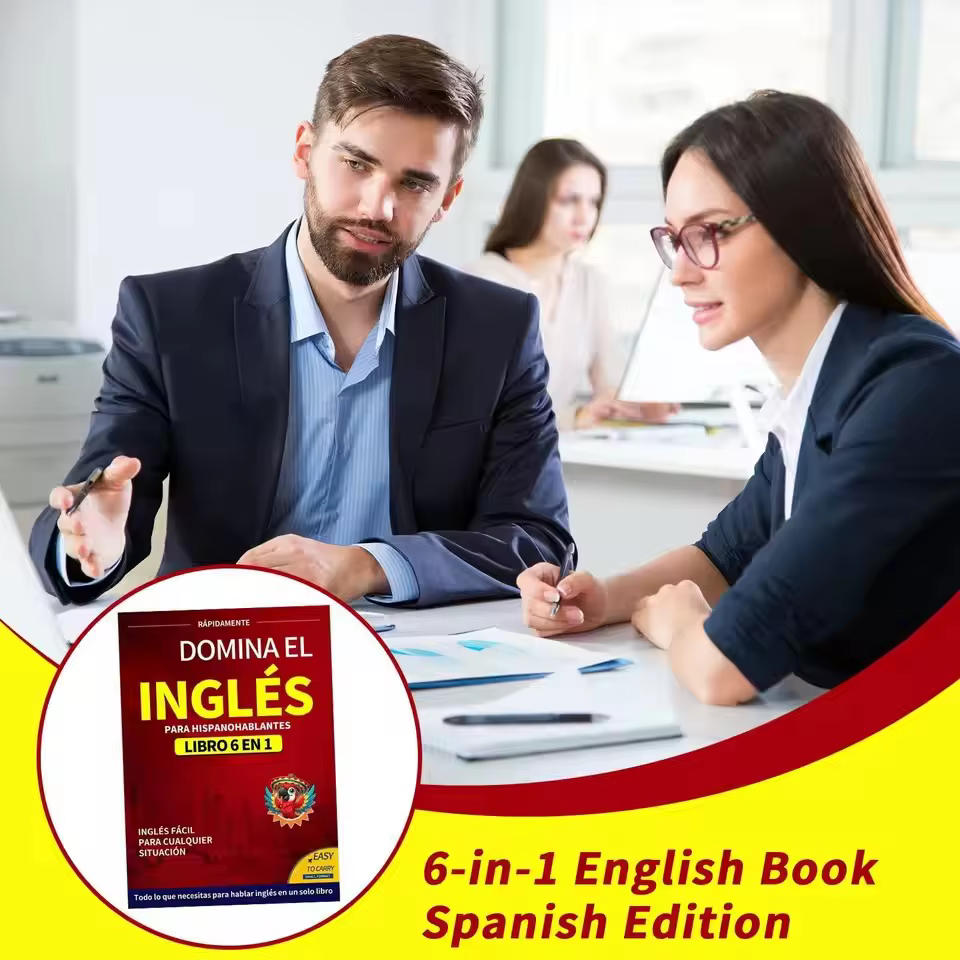 Livres anglais pour débutants, édition espagnole 6 en 1, cahier d'exercices d'apprentissage des langues facile avec dictionnaire pour la lecture, fournitures d'étude