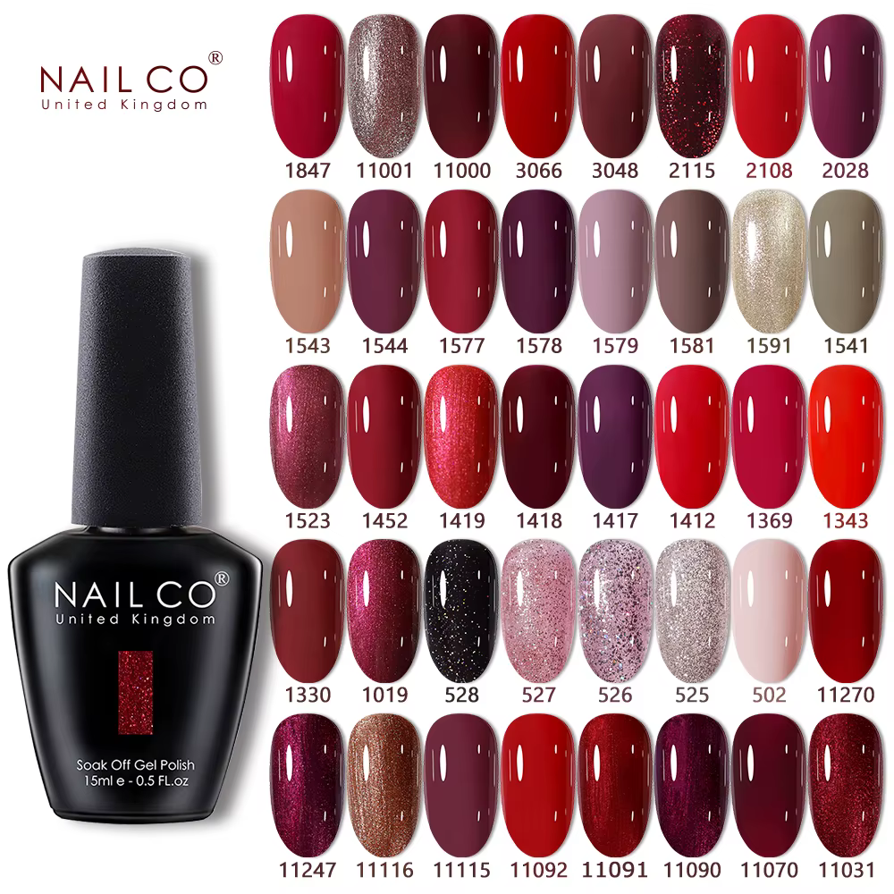 NAILCO 15ml café ongles Art rouge marron couleur Gel vernis