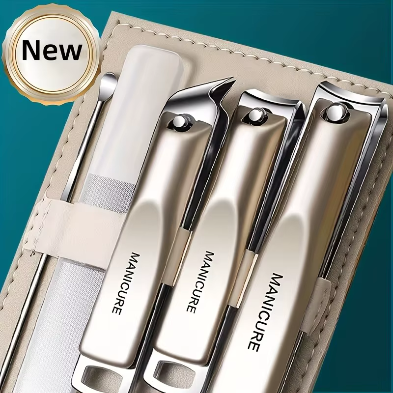 Ensemble professionnel de manucure et pédicure 5 pièces avec boîte de rangement portable