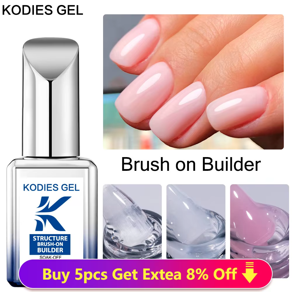 KODIES GEL brosse sur constructeur vernis à ongles Gel 15ml blanc laiteux clair rose UV couche de Base manucure française renforcer Gel pour Extension