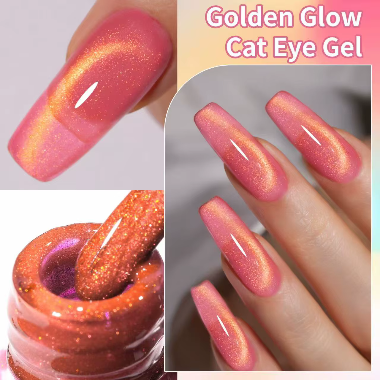 XEIJAYI 10Ml Gel pour ongles oeil de chat Gel magnétique-Gel LED UV holographique réfléchissant utilisé pour les Salons