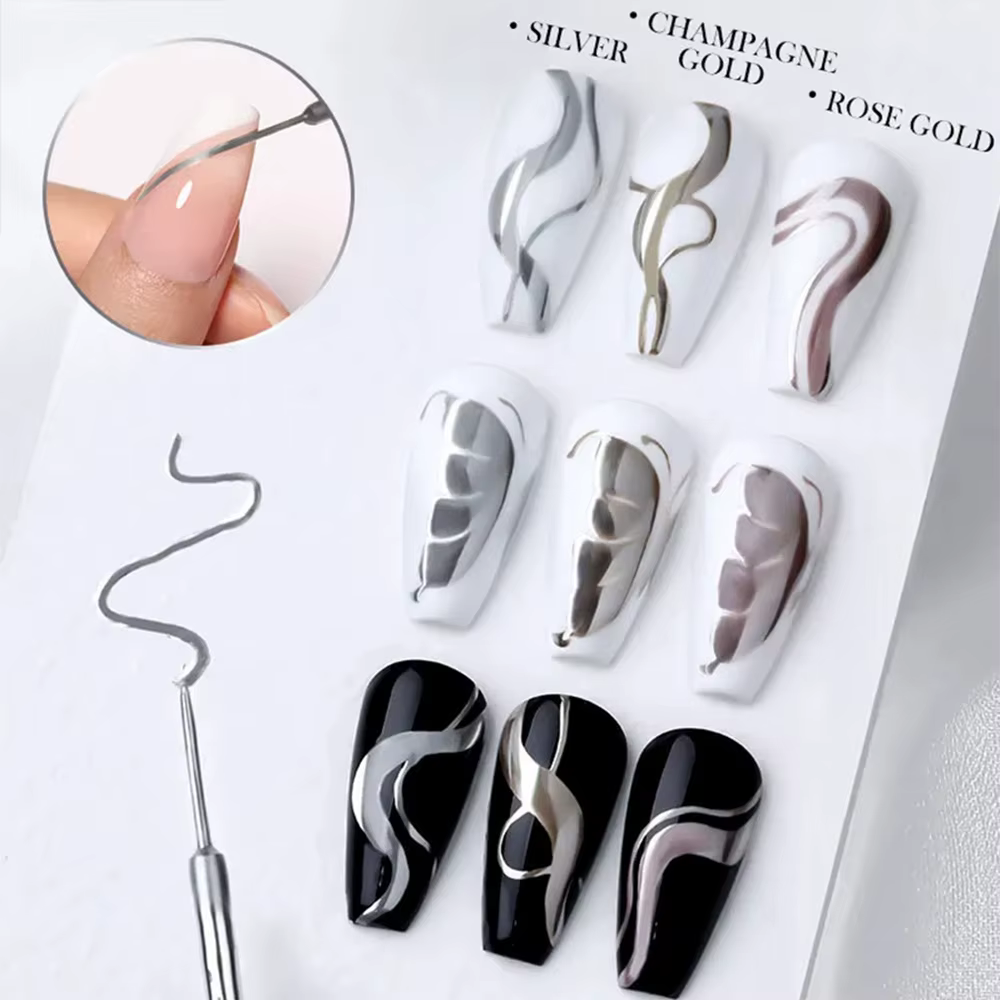 Vernis à ongles en Gel métallique argenté