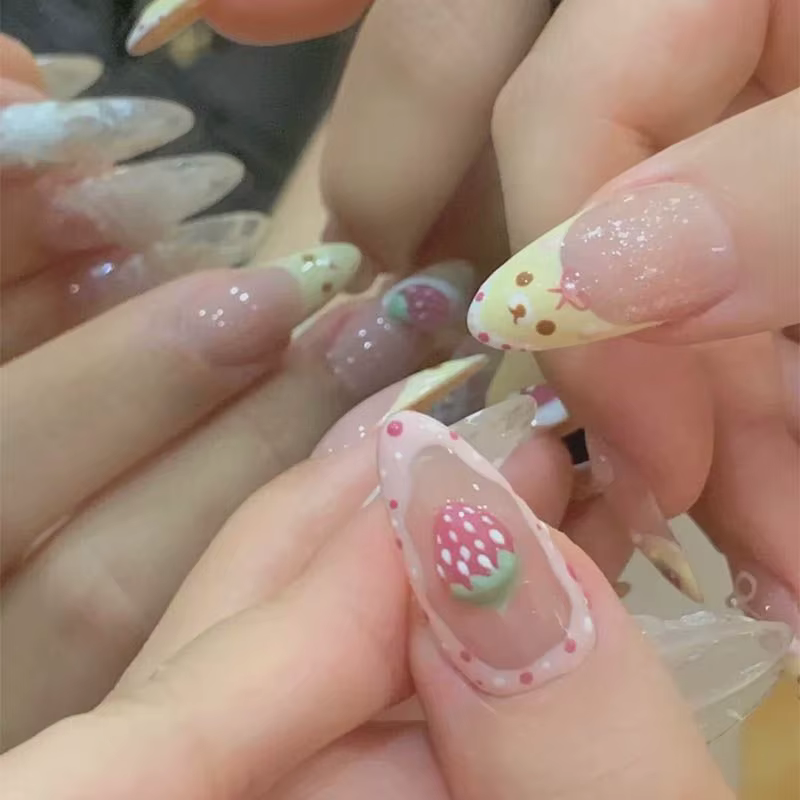 10 faux ongles en acrylique à presser