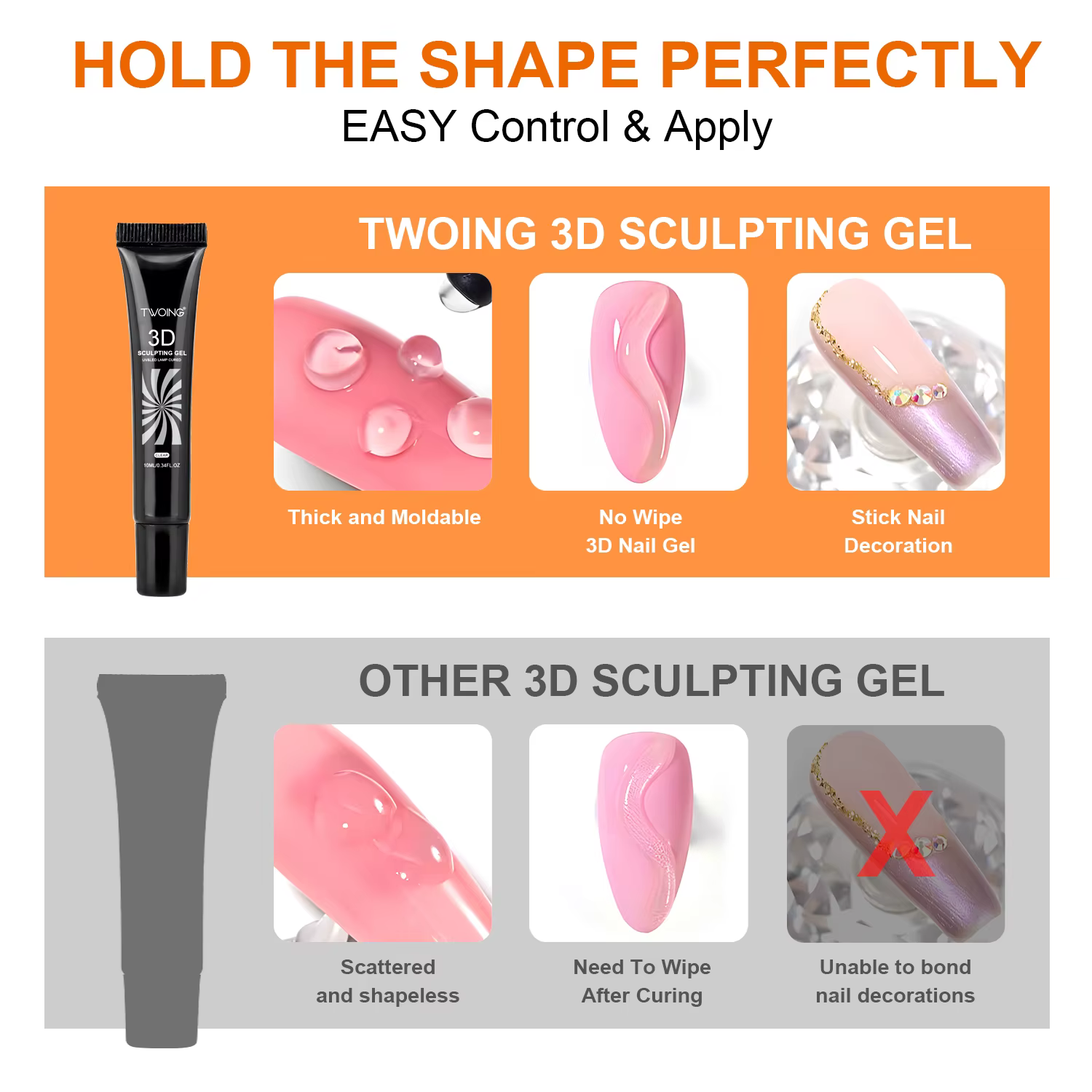 Gel d'art d'ongle 3D 10ml-designs de bricolage
