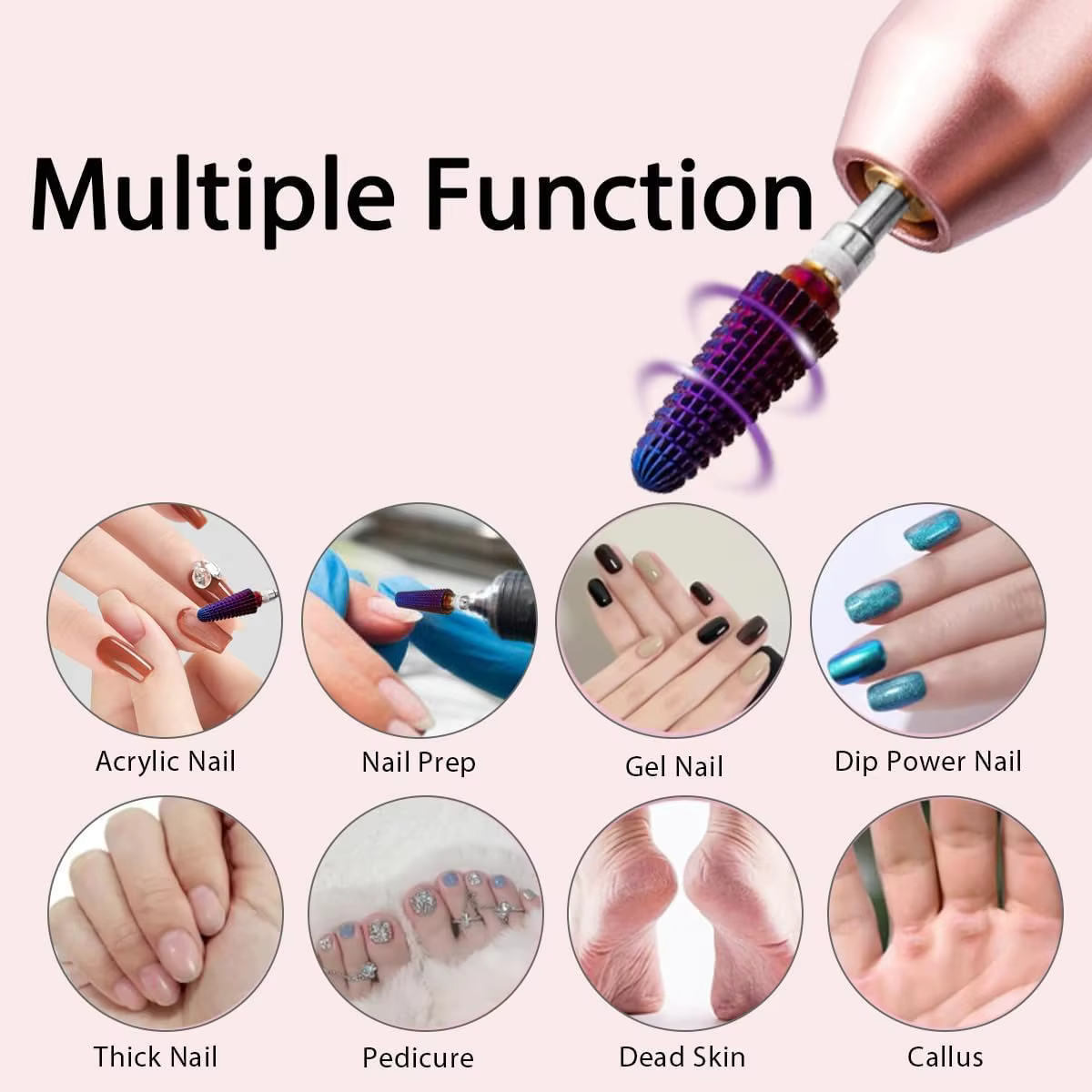 4 têtes de lime à ongles professionnelles