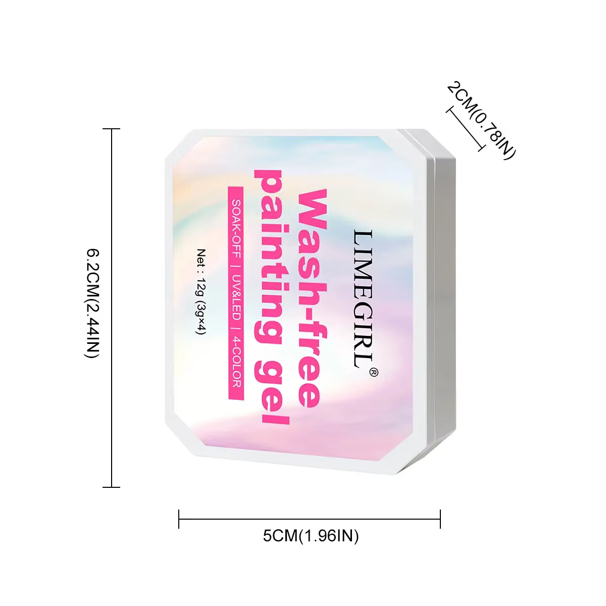 LIMEGIRL Gel de Peinture Dégradé 4 Couleurs pour Nail Art