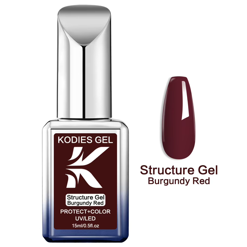 KODIES GEL vernis à ongles Gel à Base de caoutchouc rouge bordeaux 15ML Structure UV/LED vin d'hiver couleur