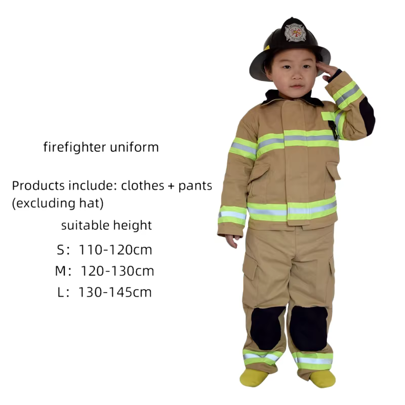 Vêtements de jeu de rôle de pompier pour enfants, sans chapeau, vêtements de Cosplay pour perceuse à feu, Costumes de spectacle d'incendie pour enfants