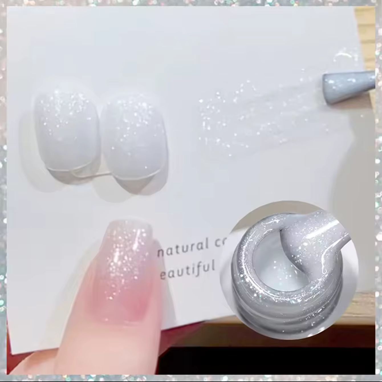 MIANEL 12ML Glittery Moonlight Coconut Milk 2026 Nouveau Vernis à Ongles Gel Scintillant Blanc Lacté Fin Populaire