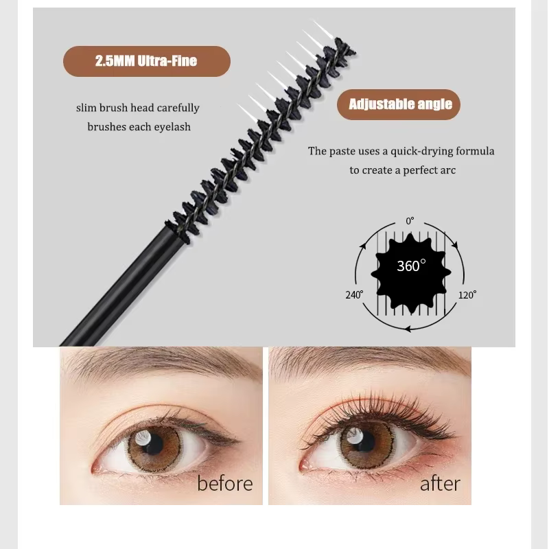 Mascara mat en Fiber de soie, brosse Ultra-fine, allonge les cils, imperméable, séchage rapide, marron, noir, bouclé, cosmétique