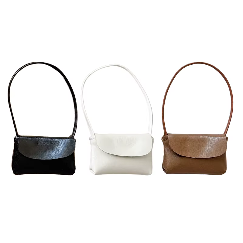 Jouet de sac à main de jeu de rôle, sac en cuir de dame de poupée de 15-17cm, sac à main pour la décoration intérieure de maison de poupée