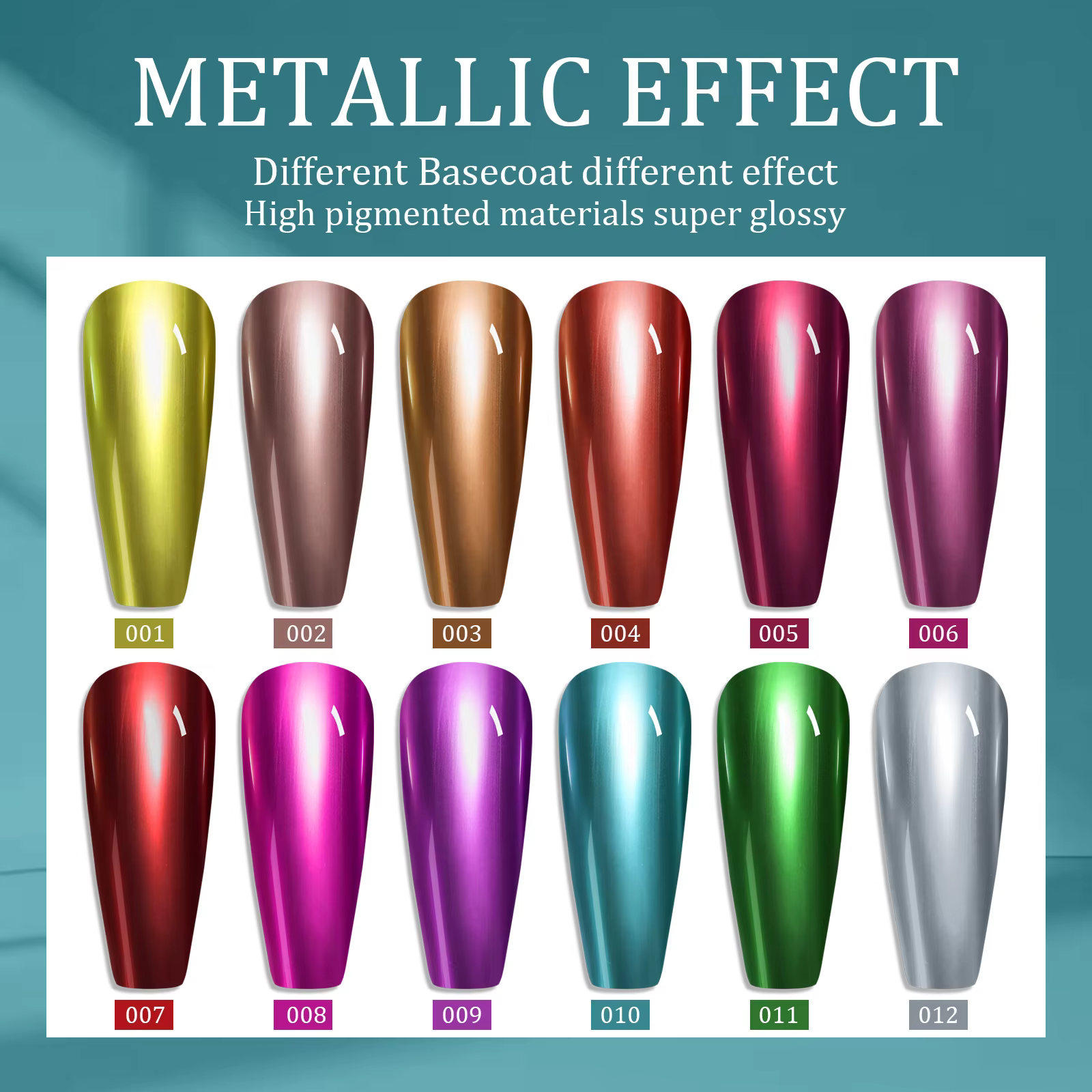 Vernis à ongles effet miroir en métal de couleur