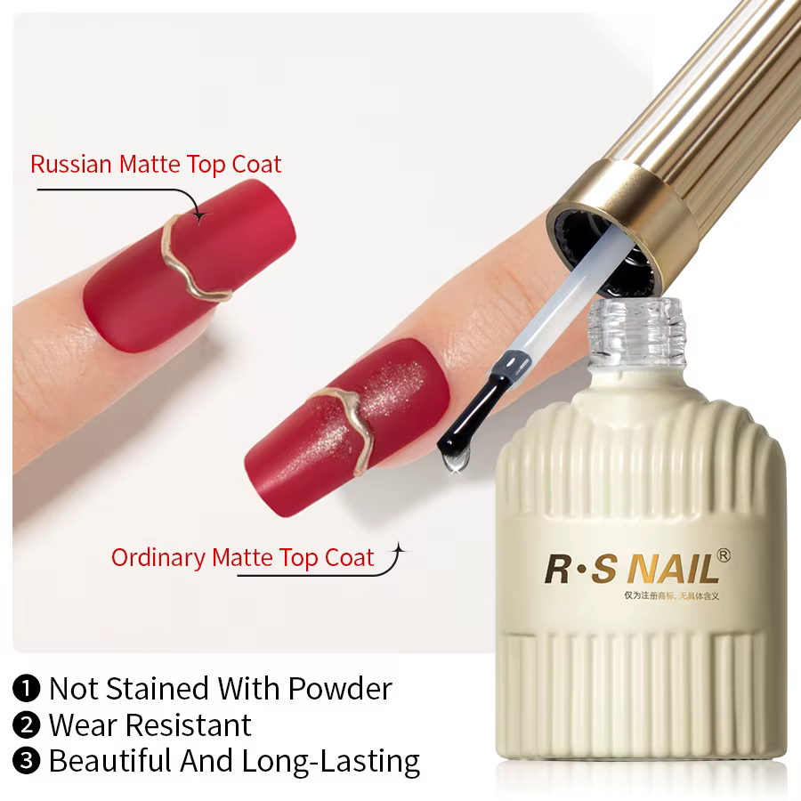 RS NAIL russe mat couche de finition Gel vernis à ongles 10g givré antiadhésif poudre tapis