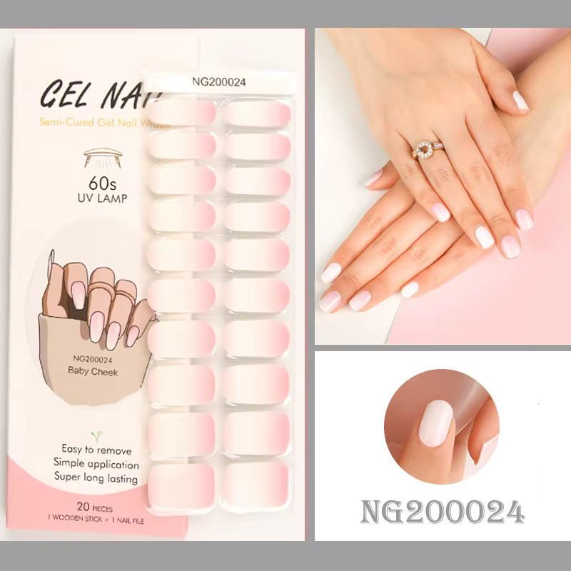 Autocollant pour ongles en gel semi-durci pour manucure