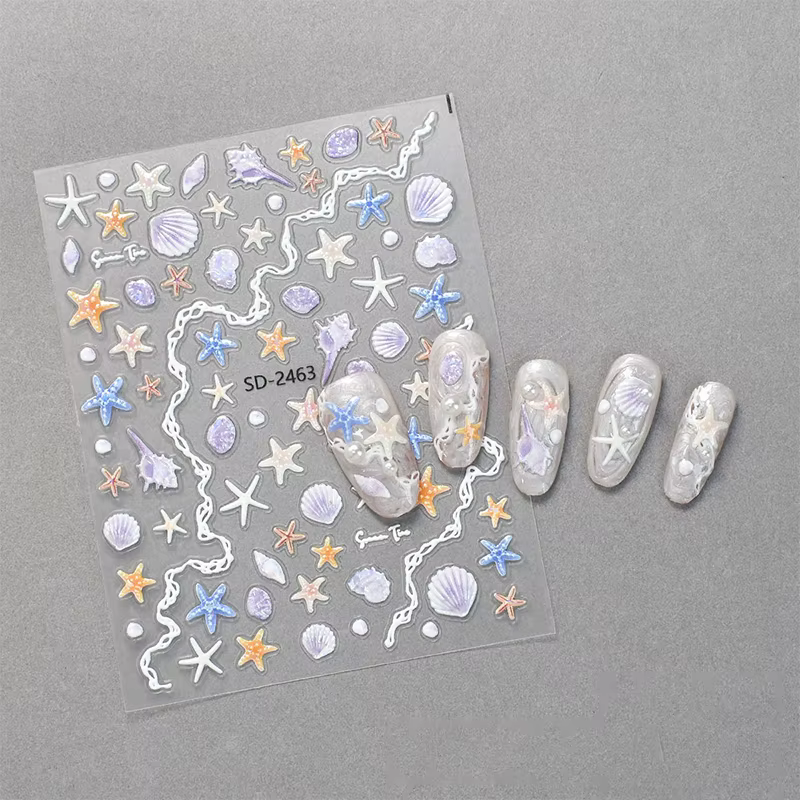 Autocollants pour ongles en coquillage d'étoile de mer